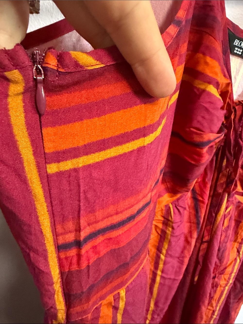 Striped Red & Orange jumpsuit - Picture 4 of 8